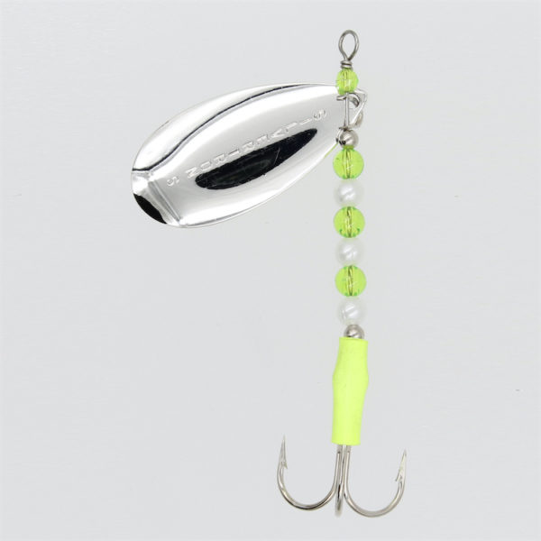 This is a small green salmon spinner